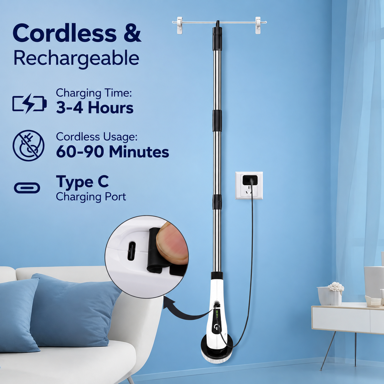 Electric Spin Scrubber | Rechargeable Power Cleaning Brush