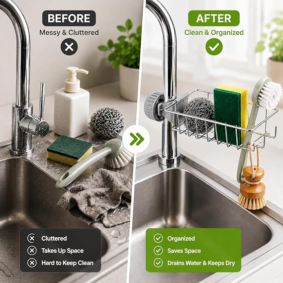 Kitchen Sink Organiser Stainless Steel